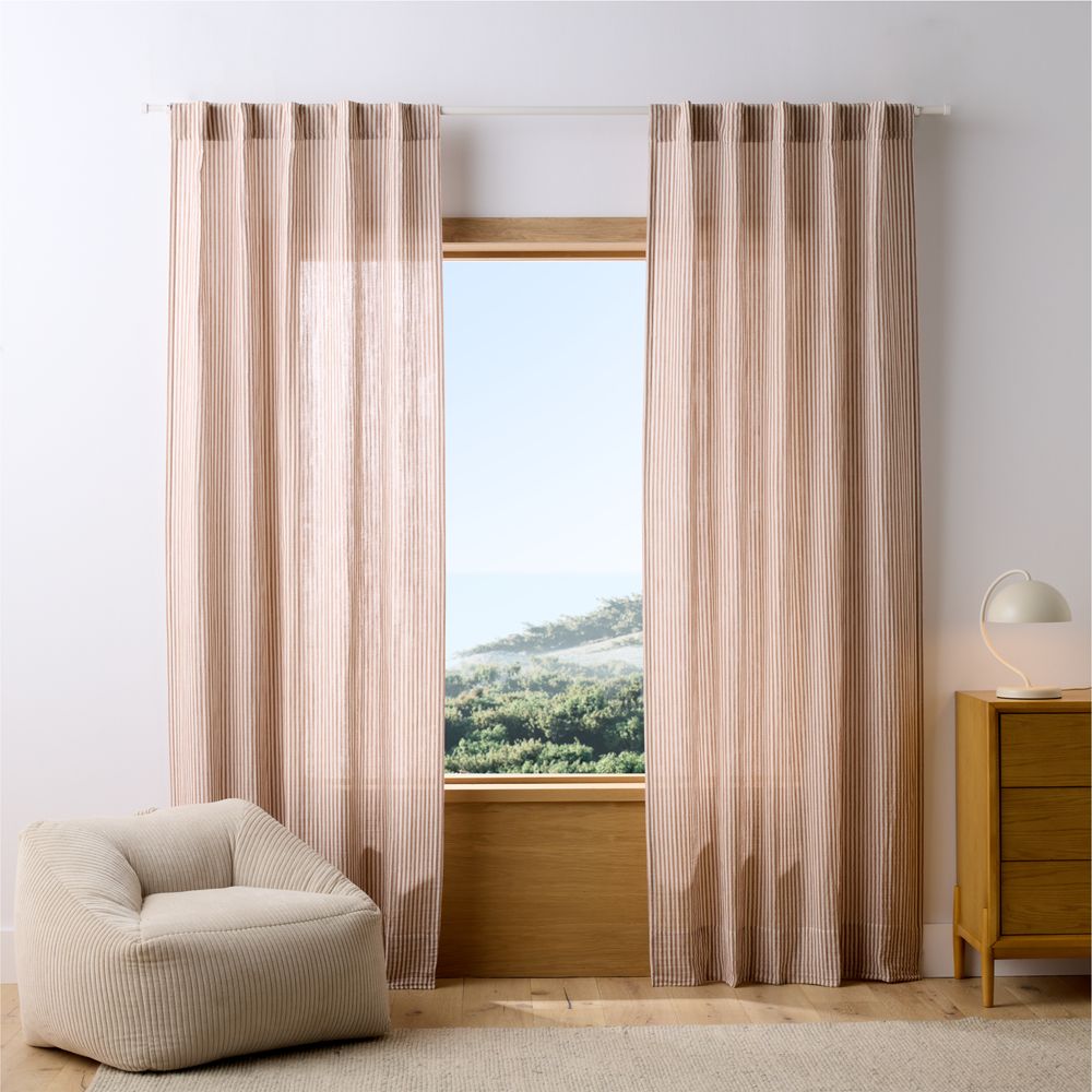 Supersoft Brulee Brown Striped Kids Curtain Panel