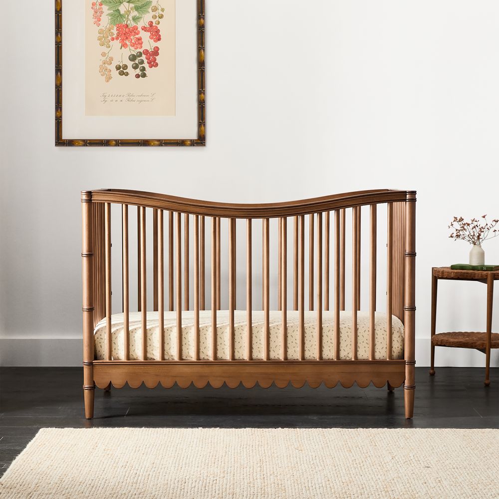Crosby Antique Amber Wood Convertible Baby Crib by Sharland England