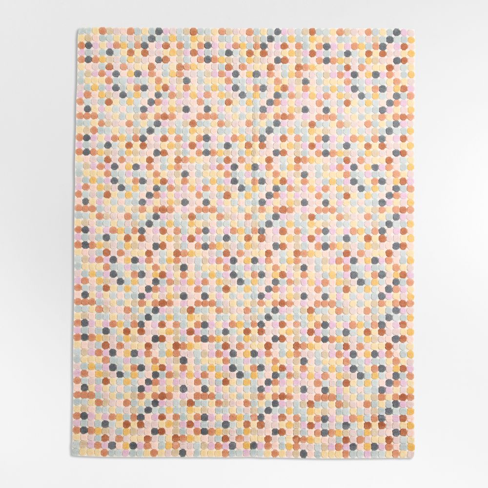 Rainbow Dot Wool Kids Area Rug