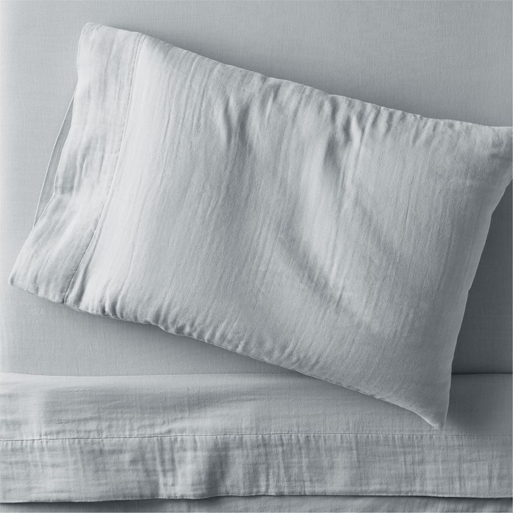 Supersoft Mist Blue Organic Cotton Gauze Kids Sheet Set