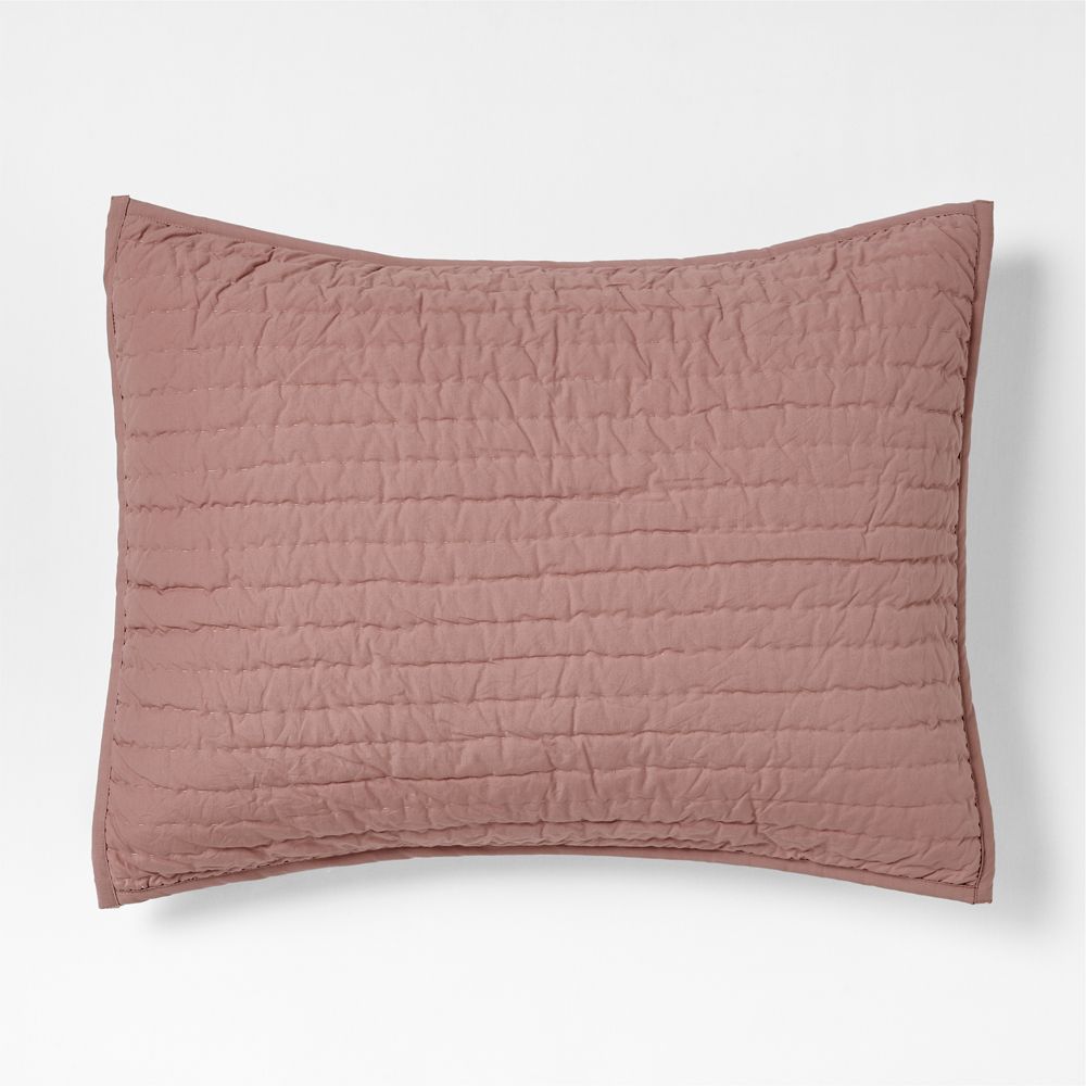 Cozy Cloud Plum Rose Washed Organic Cotton Kids Quilted Pillow Sham