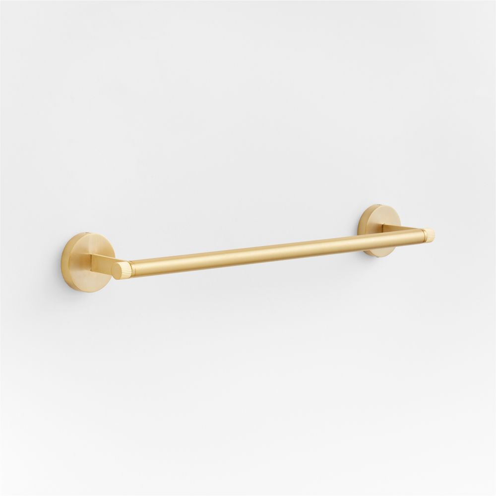 Modern Fluted Brushed Brass Bath Towel Bars