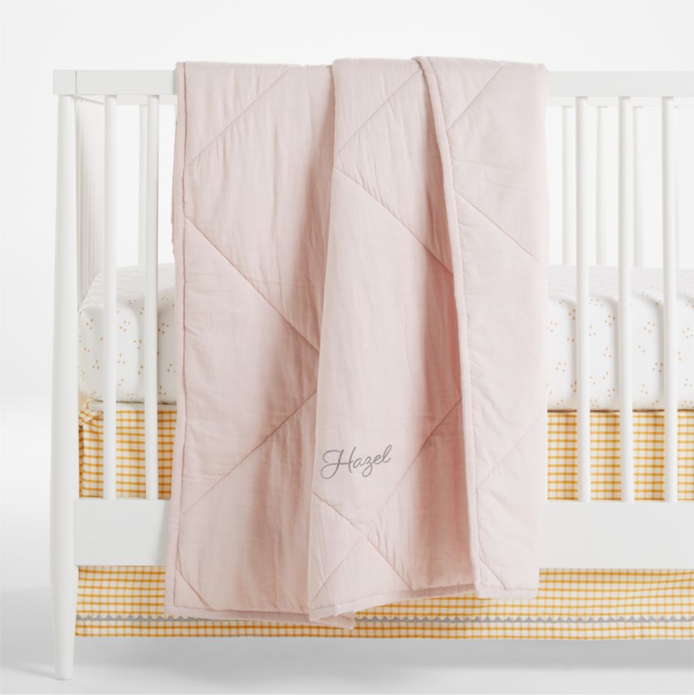 Supersoft Lilac Rose 100% Organic Cotton Baby Crib Quilt