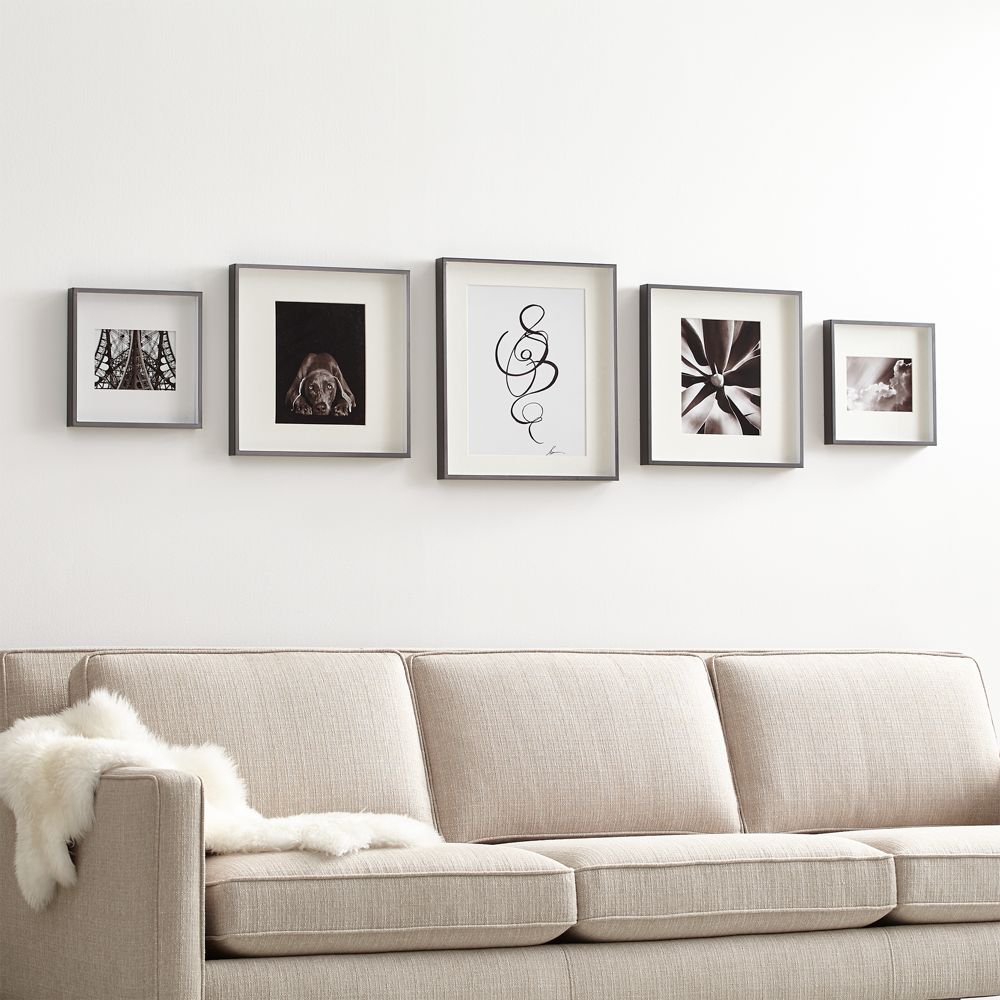 Brushed Black Picture Frame Gallery, Set of 5
