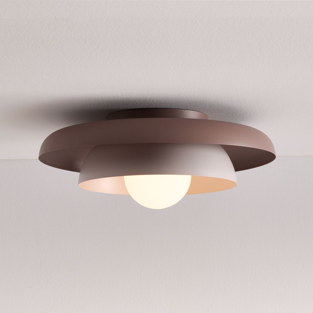 Nello Purple Metal Saucer 18" Kids Flush Mount Ceiling Light