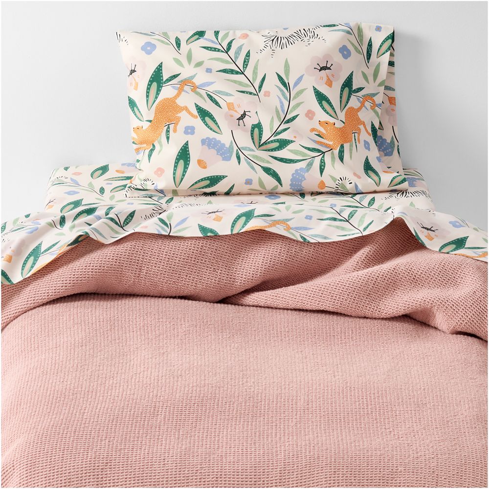 Scoop Violet Rose Organic Cotton Gauze Toddler Duvet Cover