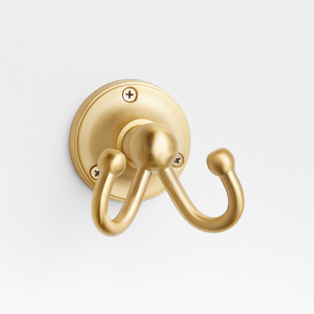 Classic Round Brushed Brass Bathroom Towel Hook