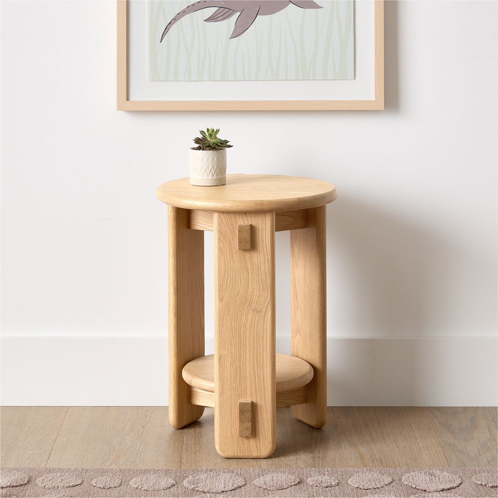 Rowan 15" Natural Wood Round Nursery Side Table