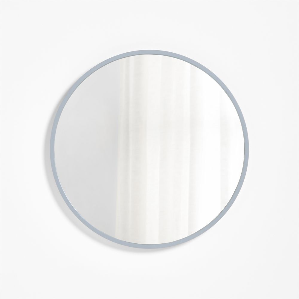Finn Blue Wooden 31" Round Kids Wall Mirror