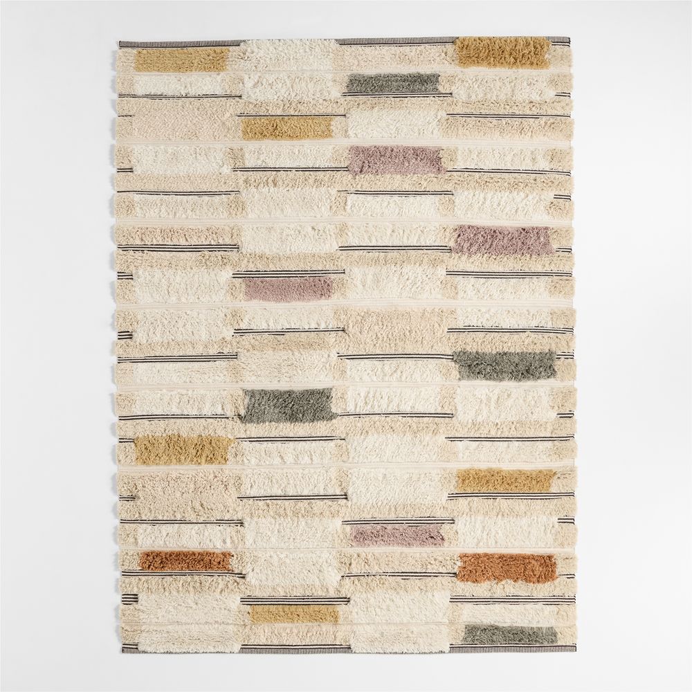 Hi/Low Stripe Wool Blend Kids Area Rug