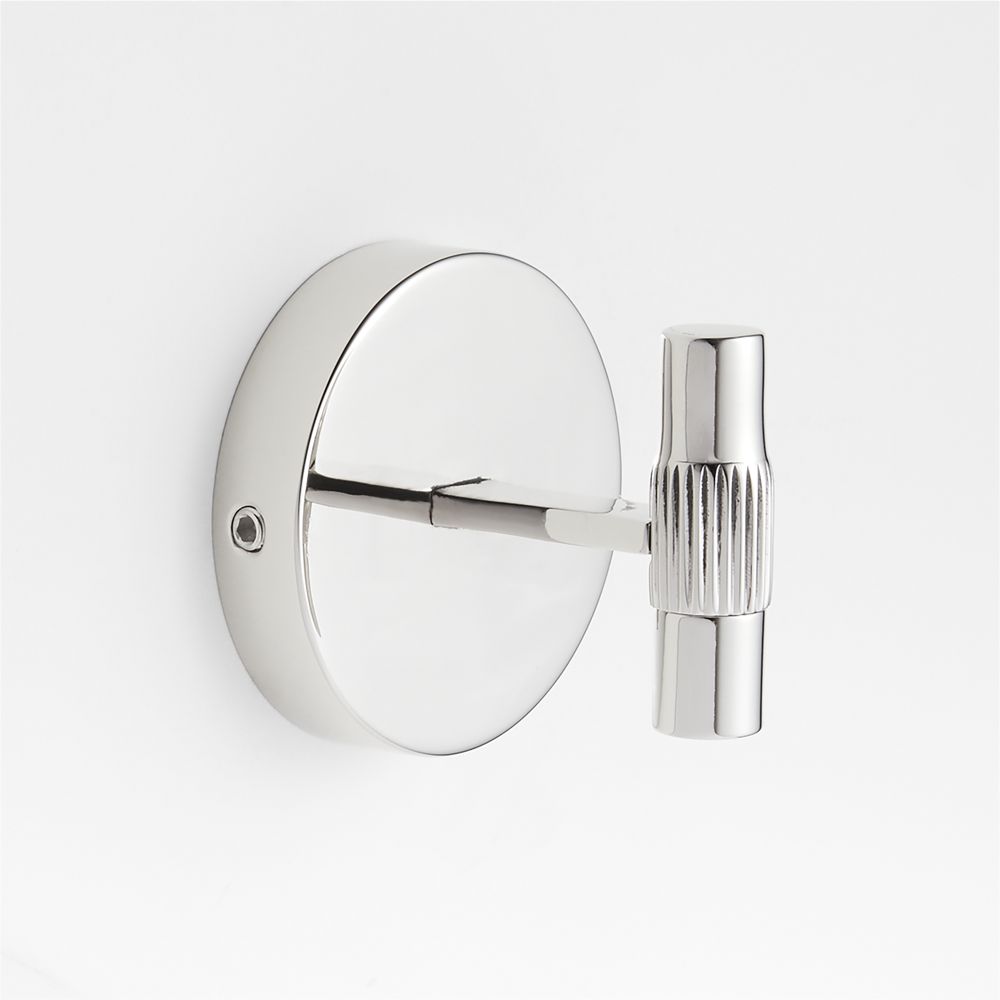 Modern Fluted Polished Chrome Bathroom Towel Hook