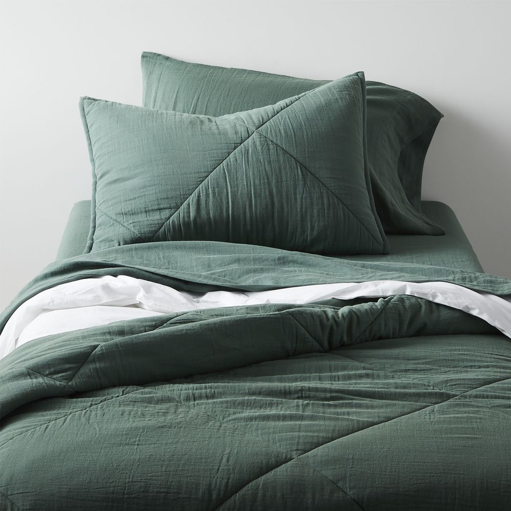 Supersoft Pine Green Organic Cotton Gauze Kids Quilt