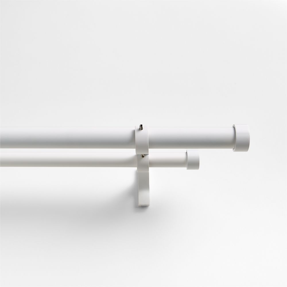 Matte White 1" Double Curtain Rod