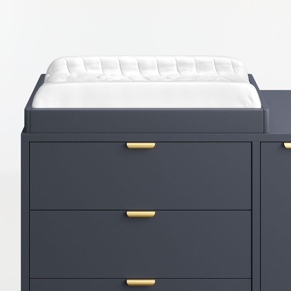 Classic Navy Blue Wood Baby Changing Table Topper