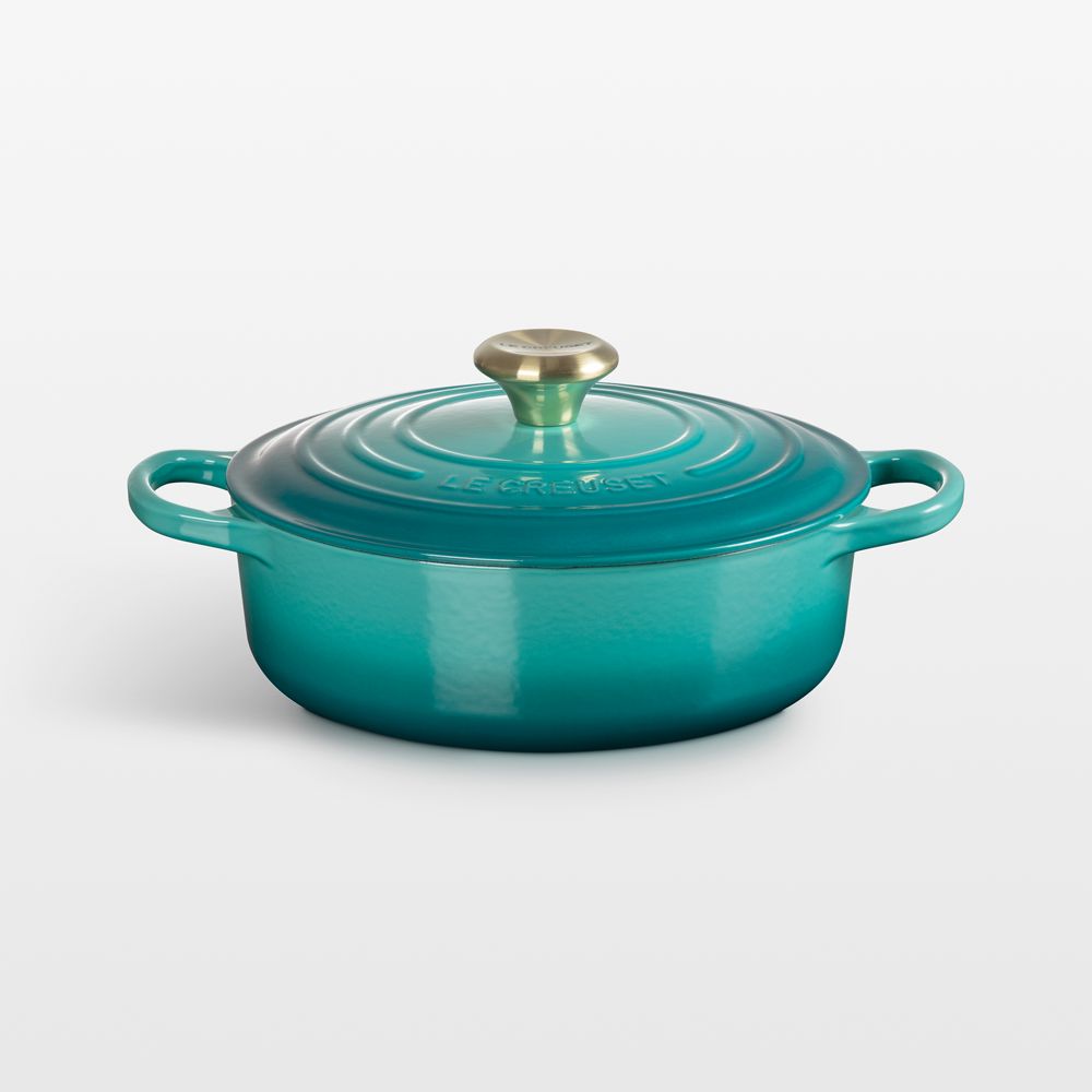 Le Creuset Signature 3.5-Qt. Riviera Enameled Cast Iron Round Wide Dutch Oven