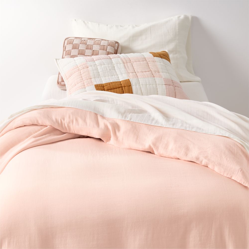 Supersoft Pale Pink Organic Cotton Gauze Kids Duvet Cover