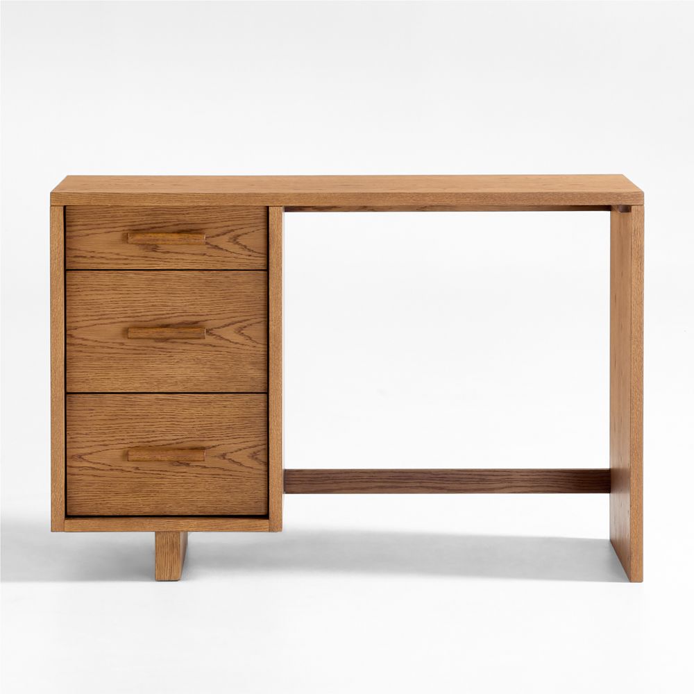 Grayson 45" Barley Brown Wood 3-Drawer Kids Desk