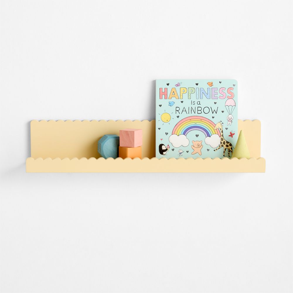 Sunny Scallop Butter Yellow Book Ledge Shelf