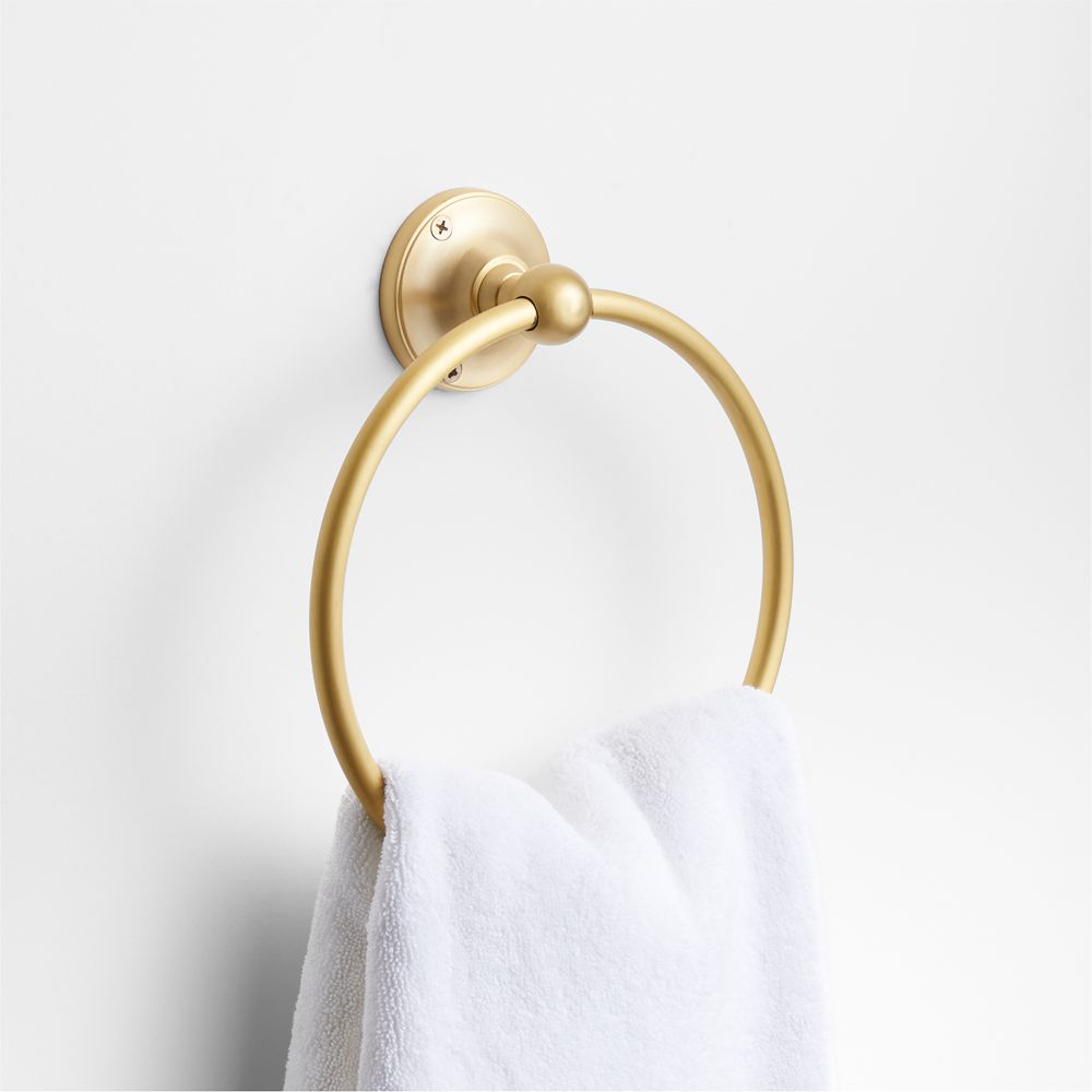 Classic Round Brushed Brass Bathroom Hand Towel Ring