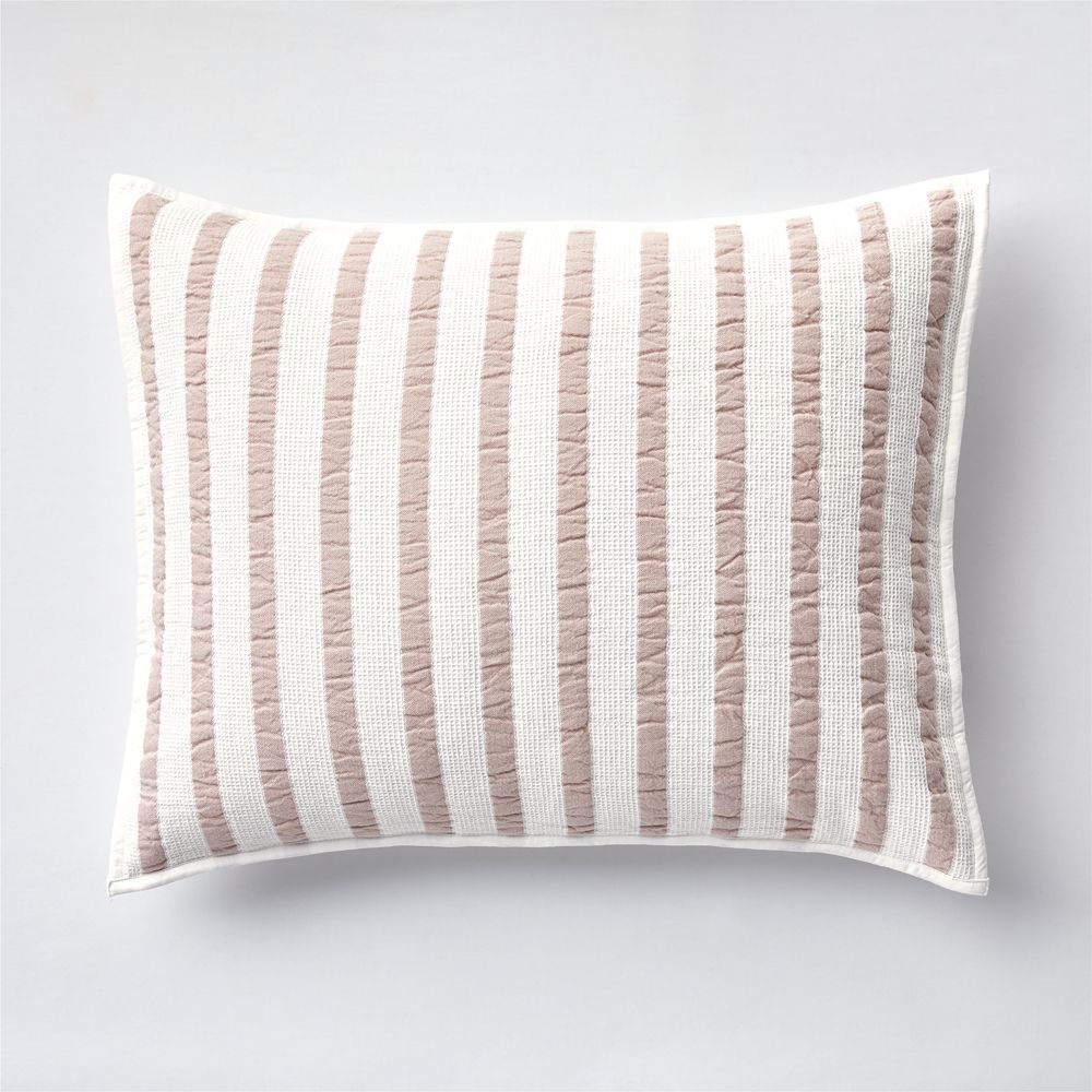 Violet Rose Striped Waffle Weave Organic Cotton Kids Pillow Sham