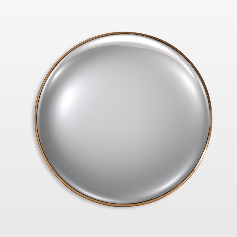 Blanche Brass Convex Wall Mirror 46.5"
