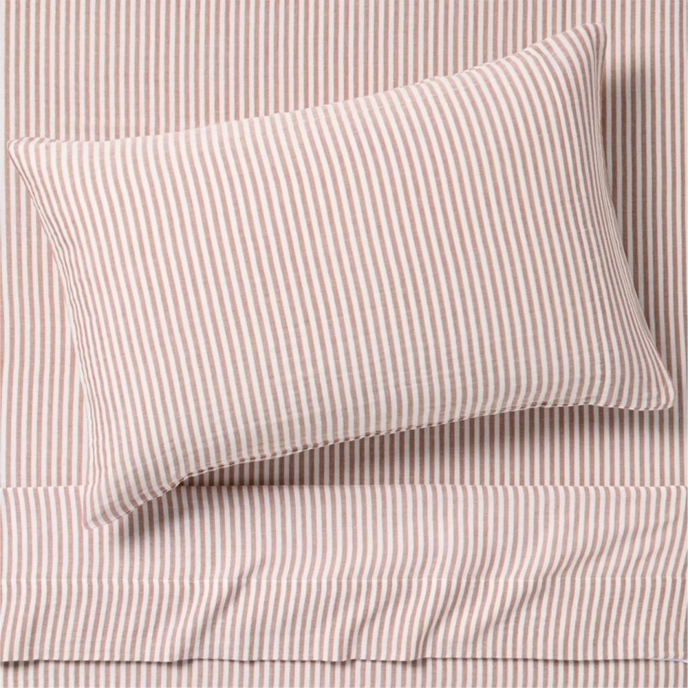 Supersoft Brulee Brown Striped Organic Cotton Gauze Kids Sheet Set