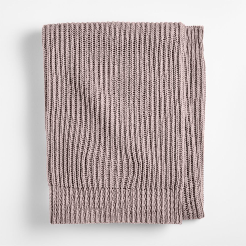 Twilight Taupe Rib Knit Organic Cotton Baby Stroller Blanket