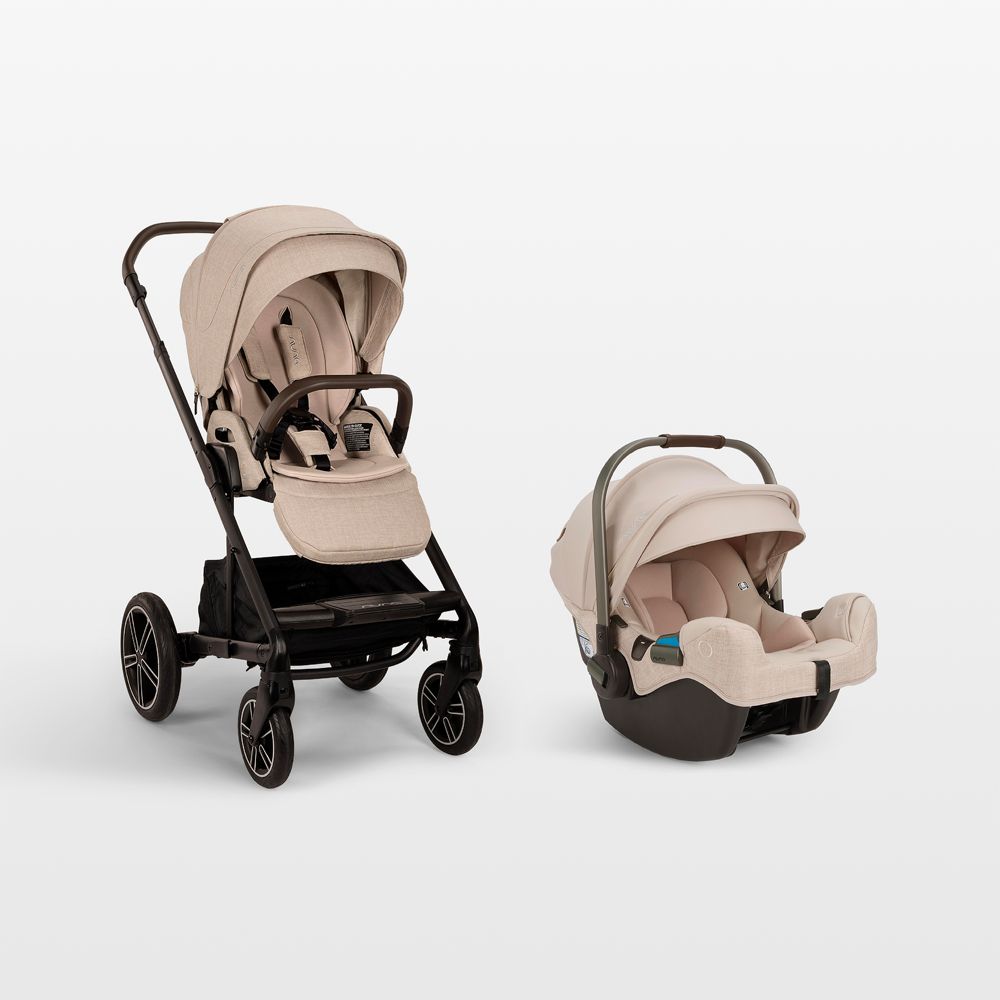 Nuna PIPA rx Biscotti Brown Reclining Baby Car Seat + MIXX next Stroller Travel System