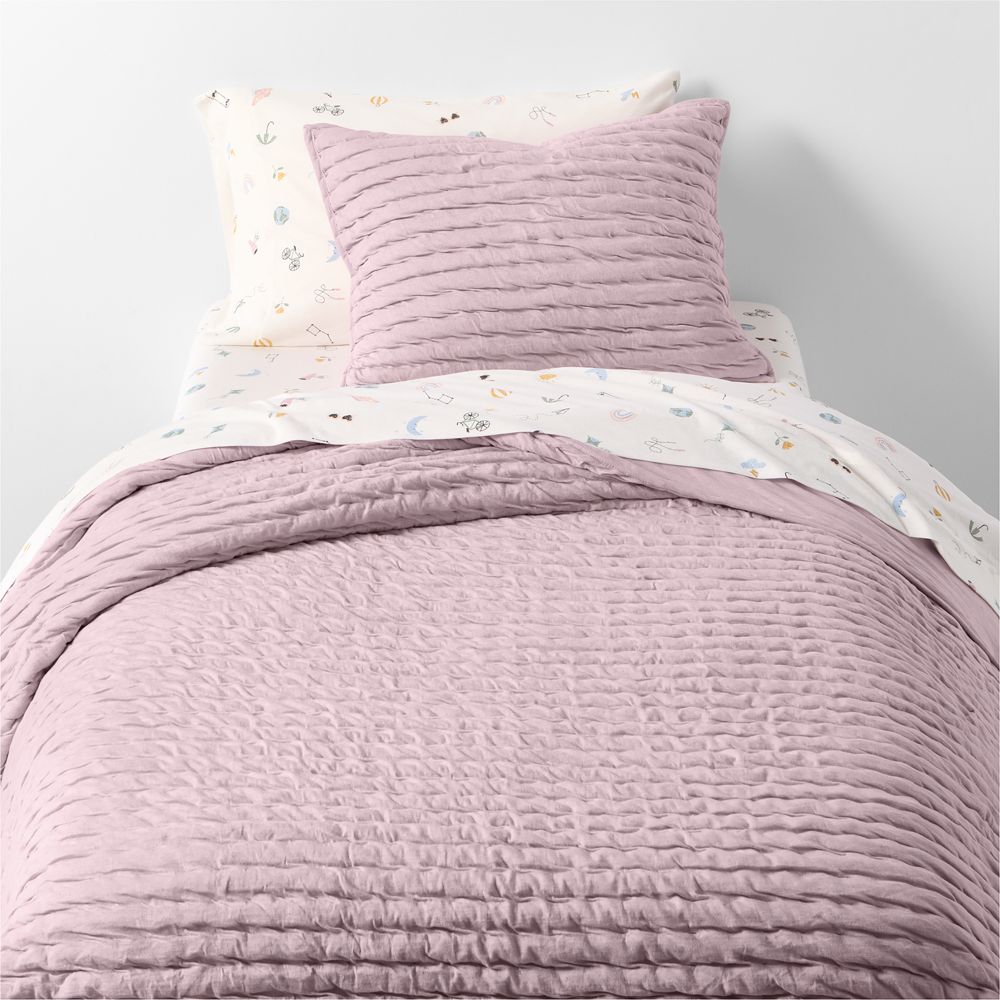 Comfy Tee Wildflower Purple Matelasse Organic Cotton Jersey Kids Quilt
