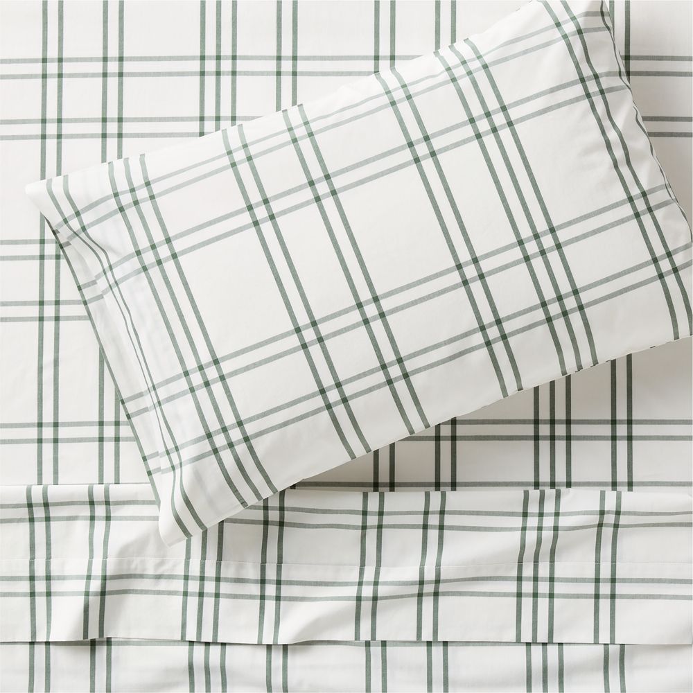 Stax Pine Green Organic Cotton Kids Sheet Set