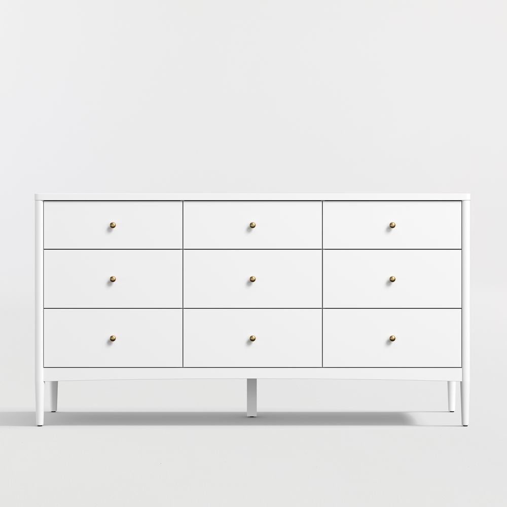 Hampshire 64" White Extra Wide 9-Drawer Kids Dresser
