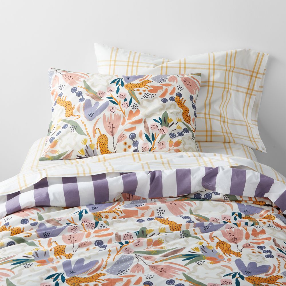 Leopard Floral Organic Cotton Kids Duvet Cover