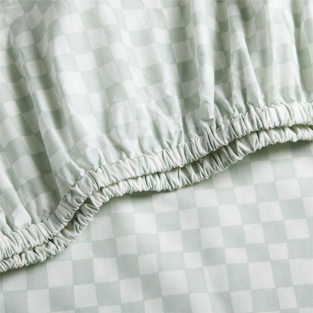 Venice Pale Teal 100% Organic Cotton Baby Crib Fitted Sheet by Leanne Ford
