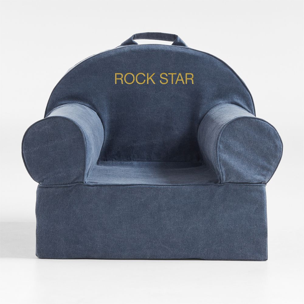 Large Deep Indigo Organic Cotton Kids Lounge Nod Chair