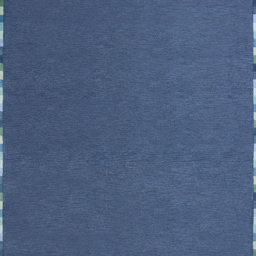 Checker Border Blue Kids Area Rug Swatch