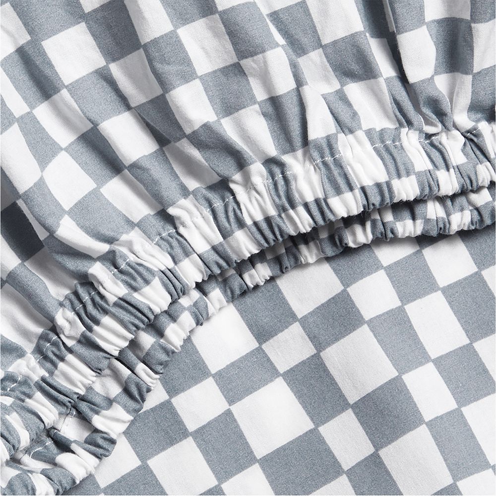 Venice Cloudy Blue 100% Organic Cotton Baby Crib Fitted Sheet by Leanne Ford