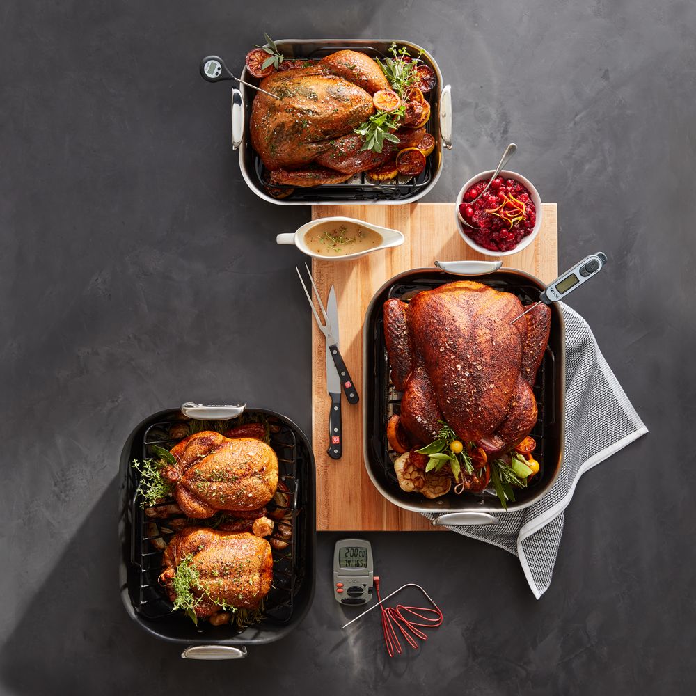 Alternative view of All-Clad Small 14"x11" Stainless Steel Roasting Pan with Rack