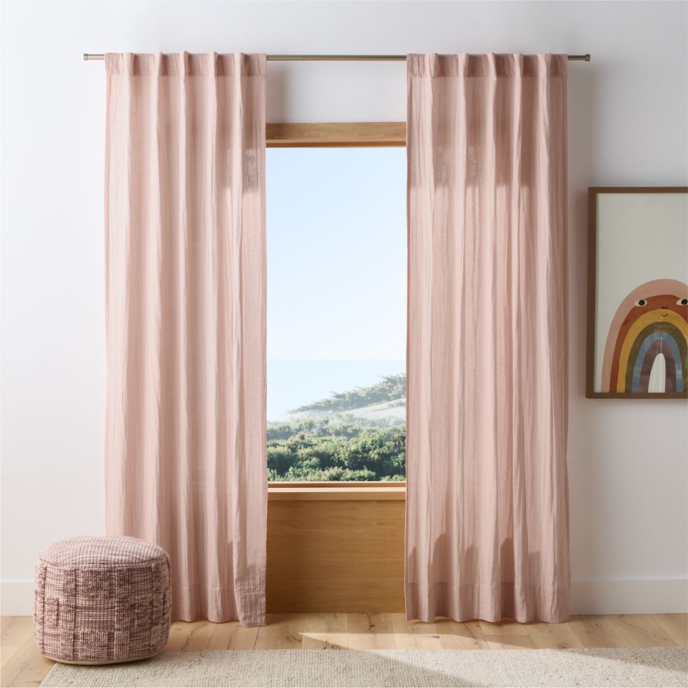 Supersoft Lilac Rose Organic Cotton Kids Curtain Panel