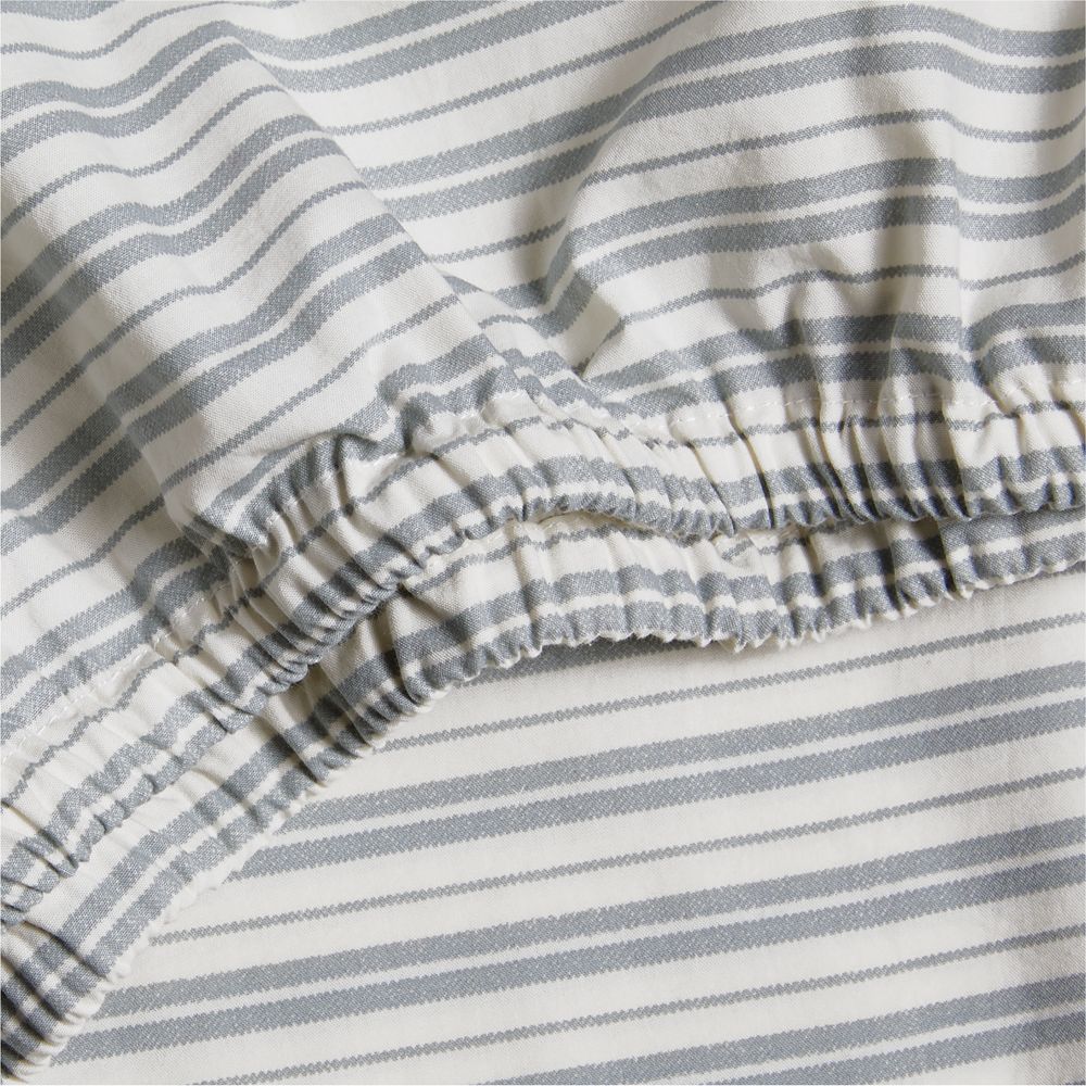 Frenchie Cloudy Blue 100% Organic Cotton Baby Crib Fitted Sheet by Leanne Ford