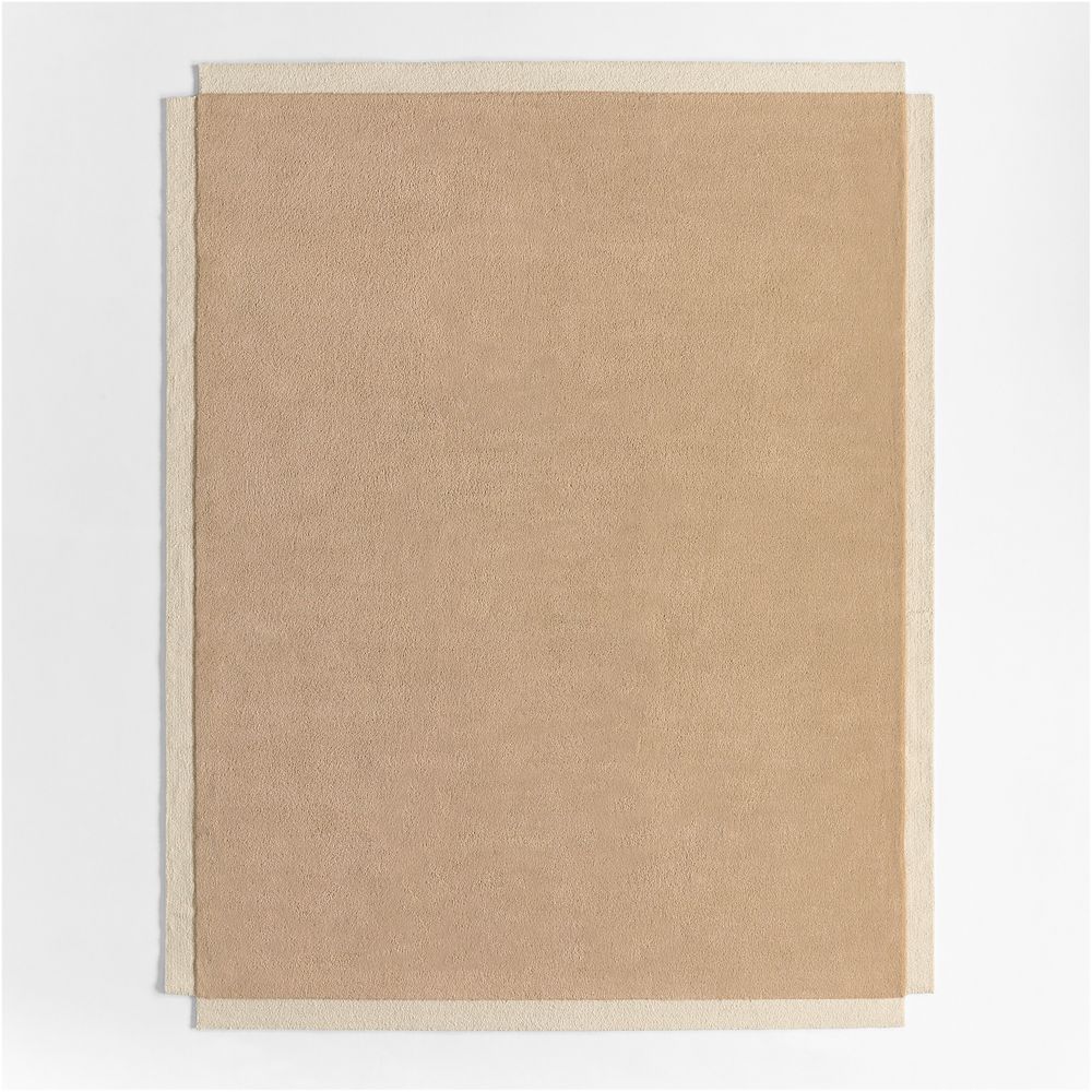 Corner Cutout Beige Kids Performance Area Rug