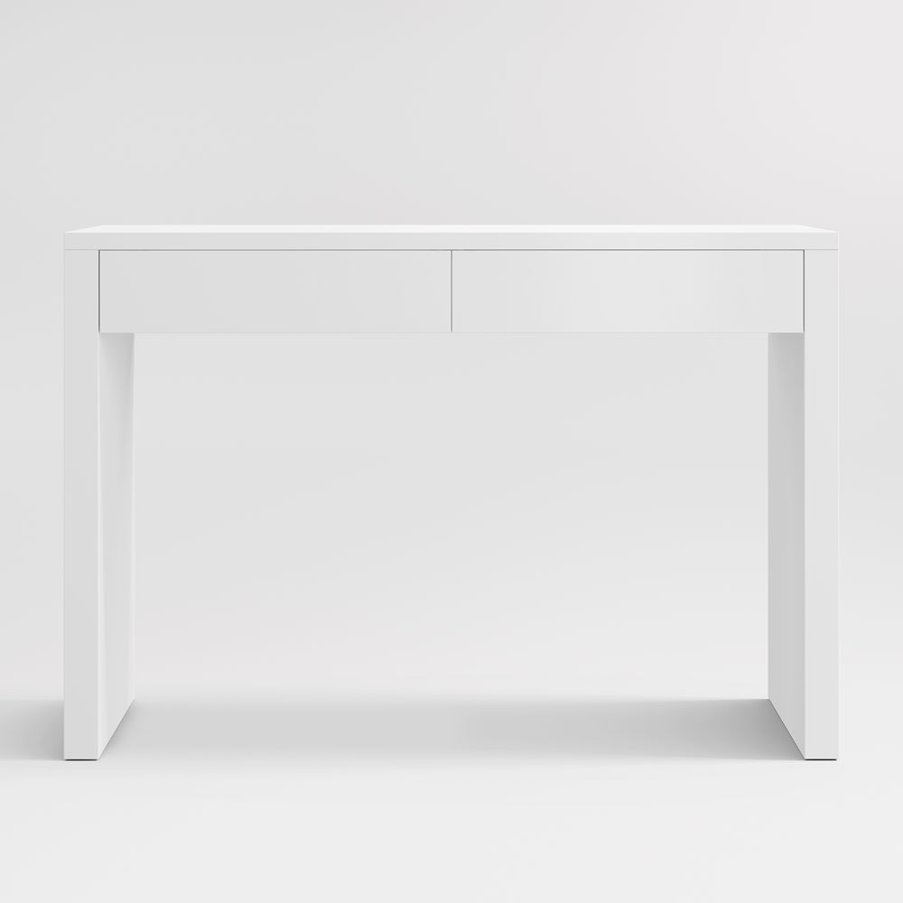Finn 44" White Wood 2-Drawer Kids Desk