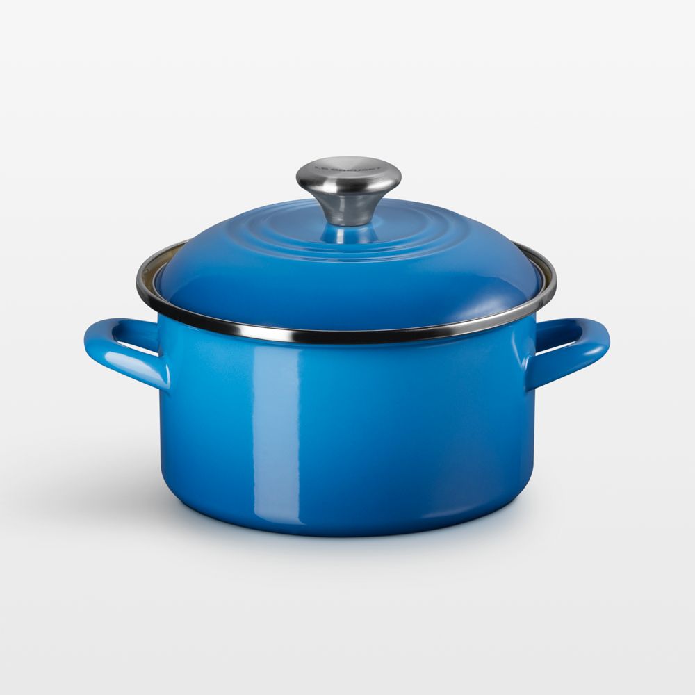 Le Creuset 3.8-Qt. Marseille Enameled Steel Petite Stockpot with Stainless Steel Knob