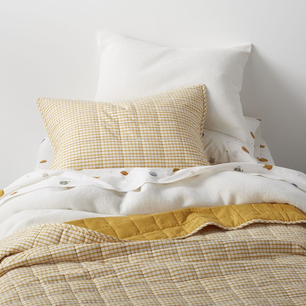 Yellow Windowpane Plaid Kids Quilt