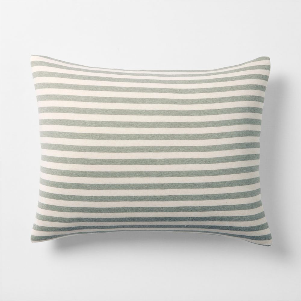 Comfy Tee Verte Green Stripe Organic Cotton Jersey Kids Pillow Sham