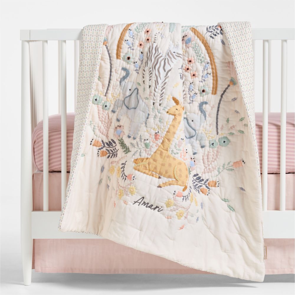 Sweet Savannah 100% Organic Cotton Baby Crib Quilt