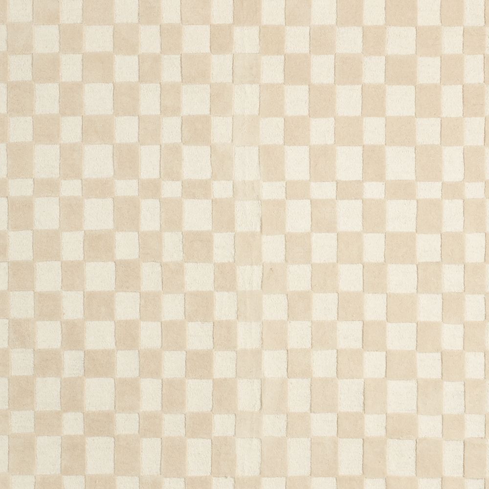 Imperfect Checkerboard Wool Calm Beige Kids 12"x18" Rug Swatch