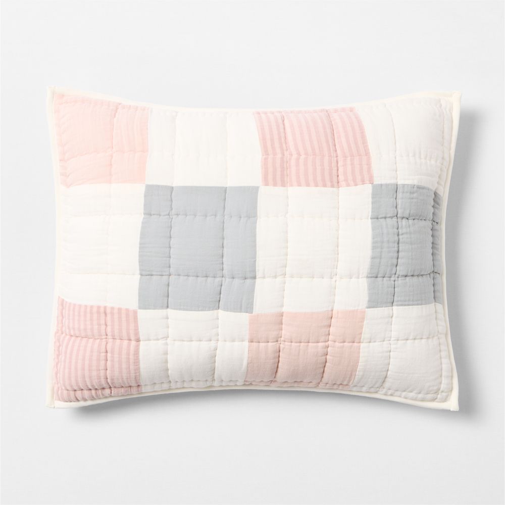 Supersoft Purple and Blue Upcycled Organic Cotton Gauze Kids Pillow Sham