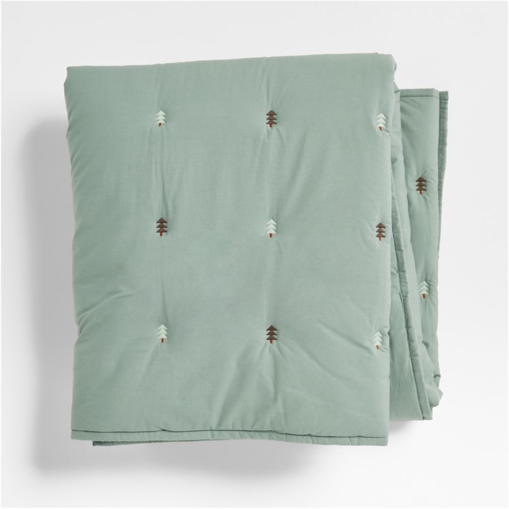 Puffy Tree Icon Green Kids Throw Blanket