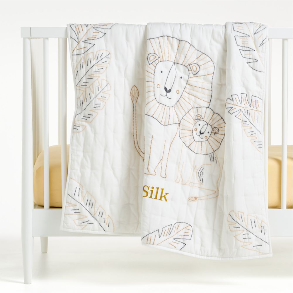 Jungle Lion 100% Organic Cotton Baby Crib Quilt