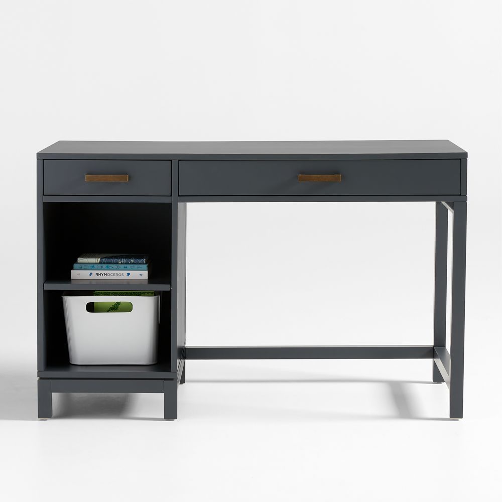 Parke 48" Charcoal Wood 2-Drawer Kids Desk